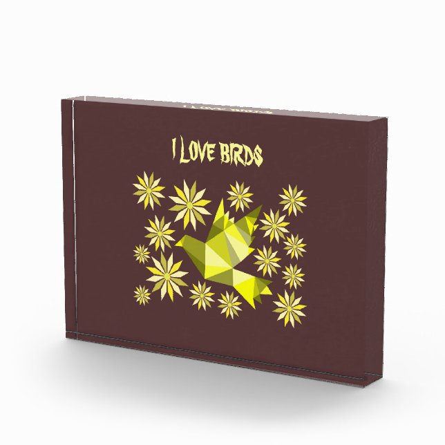 LOVE BIRD WITH FLOWER GIFT SPECIAL DAY,  BIRTHDAY PHOTO BLOCK (Right)