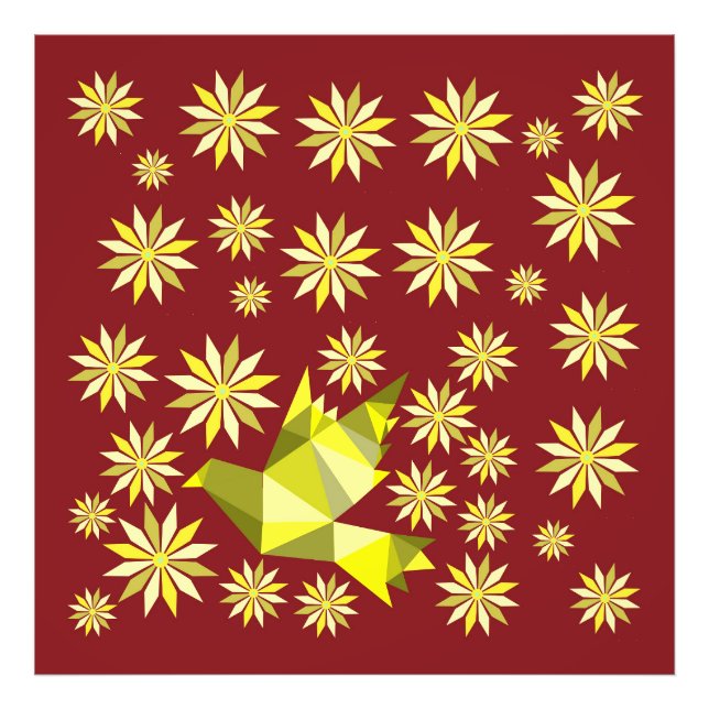 LOVE BIRD WITH FLOWER GIFT SPECIAL DAY,  BIRTHDAY PHOTO PRINT (Front)