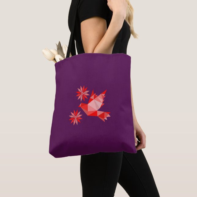 LOVE BIRD WITH FLOWER GIFT SPECIAL DAY,  BIRTHDAY TOTE BAG (Close Up)