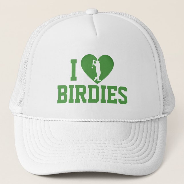 Love Birdie Golf Hat - Funny Trendy Trucker Hat (Front)
