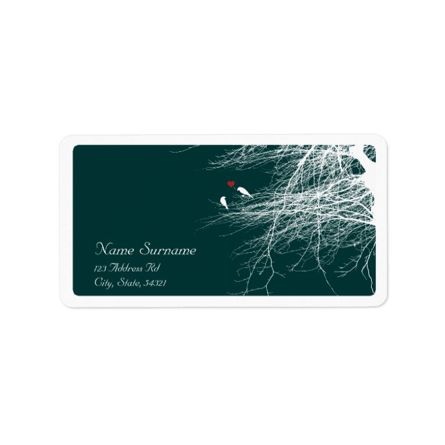 Love Birds 2, wedding address labels (Front)