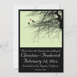 Love Birds, 5"x7" save the date announcement