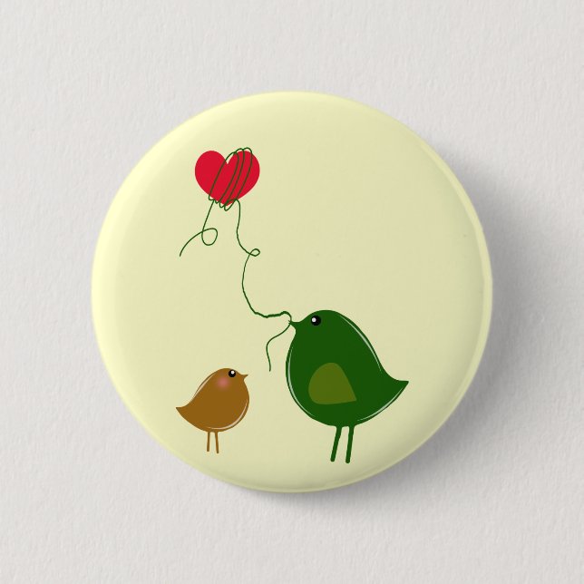 Love Birds 6 Cm Round Badge (Front)