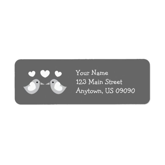Love Birds Address Labels (Grey)