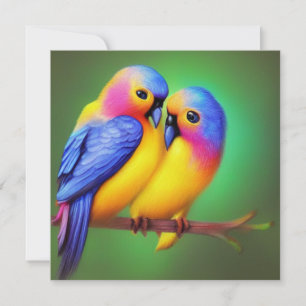 Love Birds Beautiful color  Invitation