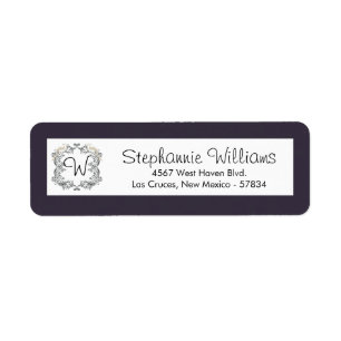 Love Birds Black/White Wedding Return Label Return Address Label