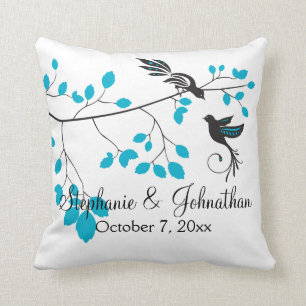 Love Birds Blue Cushion