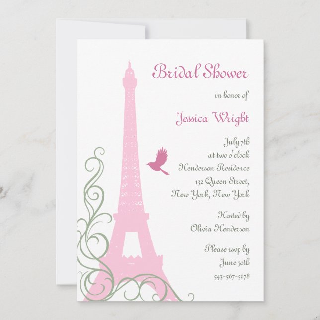 Love Birds Bridal Shower Invitation (Front)
