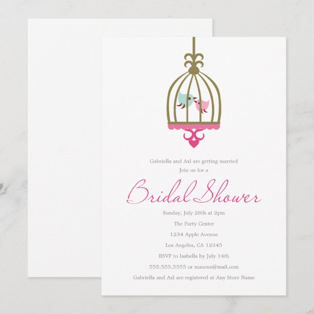 Love Birds | Bridal Shower Invitation (Front/Back)