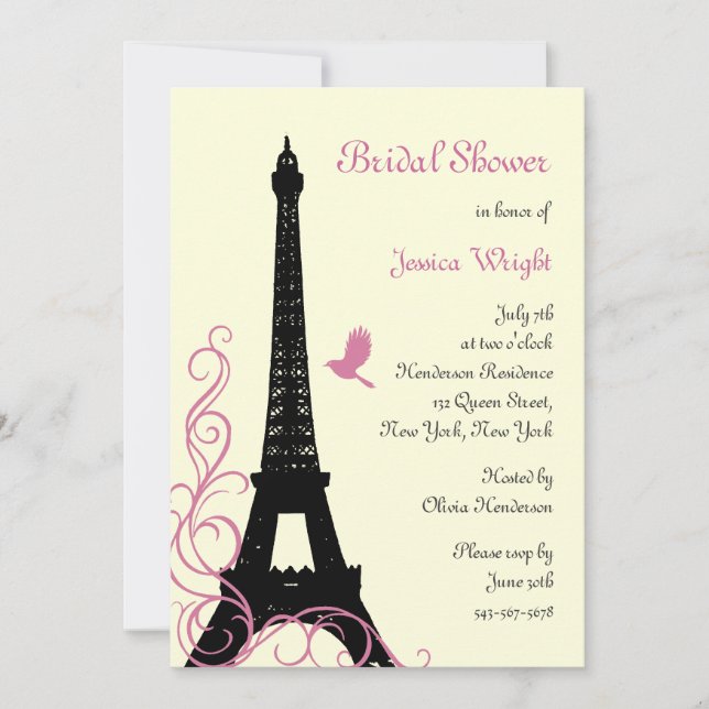 Love Birds Bridal Shower (off white) Invitation (Front)