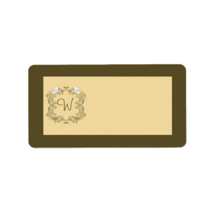 Love Birds Brown/Tan Wedding Mailing Label
