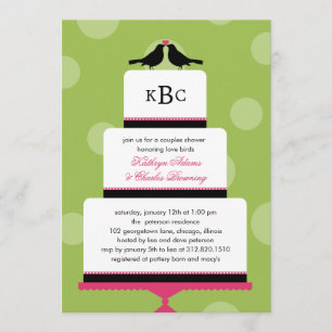 Love Birds Cake Wedding Shower Invitation