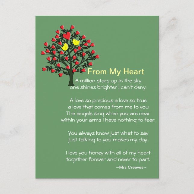 Love Birds Card with Poem (Front)