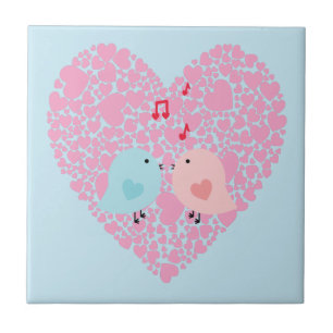 Love Birds Ceramic Tile