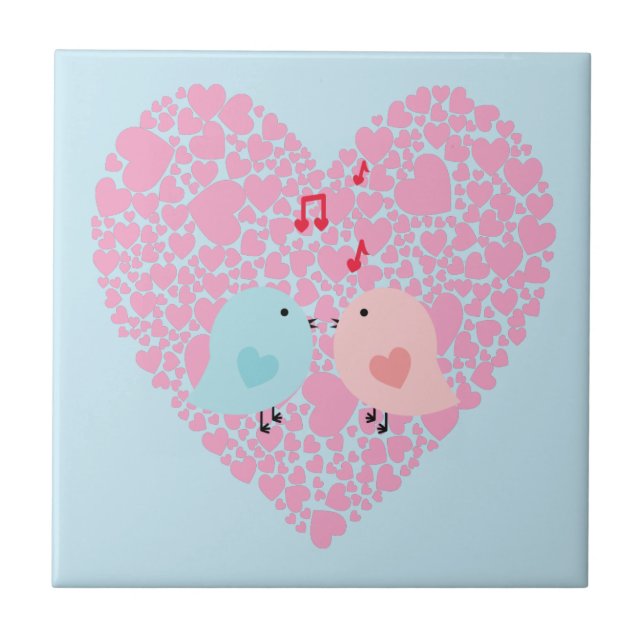 Love Birds Ceramic Tile (Front)