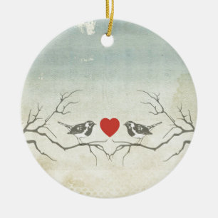 Love Birds Ceramic Tree Decoration
