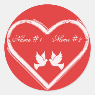 Love birds classic round sticker