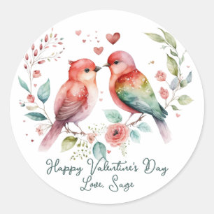 Love Birds Colourful Valentine's Day Stickers