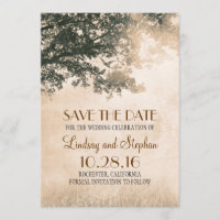 Love Birds Couple Old Tree Save The Date Invites