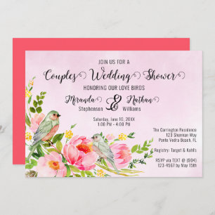 Love Birds Couples Wedding Shower Invite