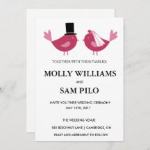 Love Birds Customisable Wedding Invitation.