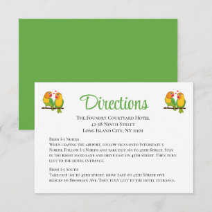 Love Birds Cute Lovebirds Black Wedding Directions Enclosure Card