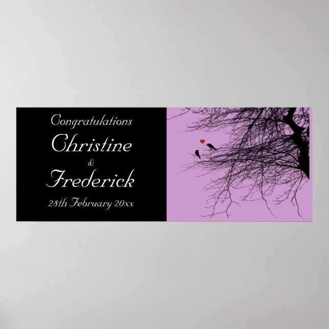 Love Birds, decorative wedding banner Poster (Front)