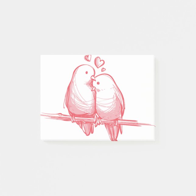 Love Birds Design Post-it Notes (Front)