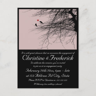 Love Birds, engagement announcement postcard