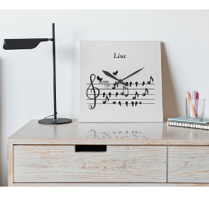 love birds, expecting an addition to the family no square wall clock