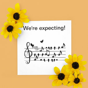 love birds, expecting customisable invitation