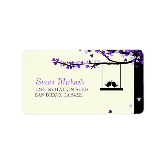 Love Birds Falling Hearts Address Labels (Front)