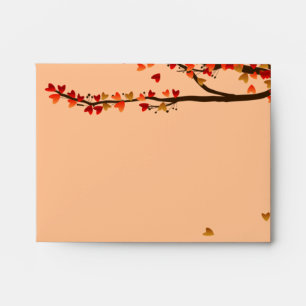 Love Birds Falling Hearts RSVP Envelope