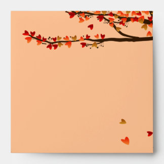 Love Birds Falling Hearts Wedding Envelope