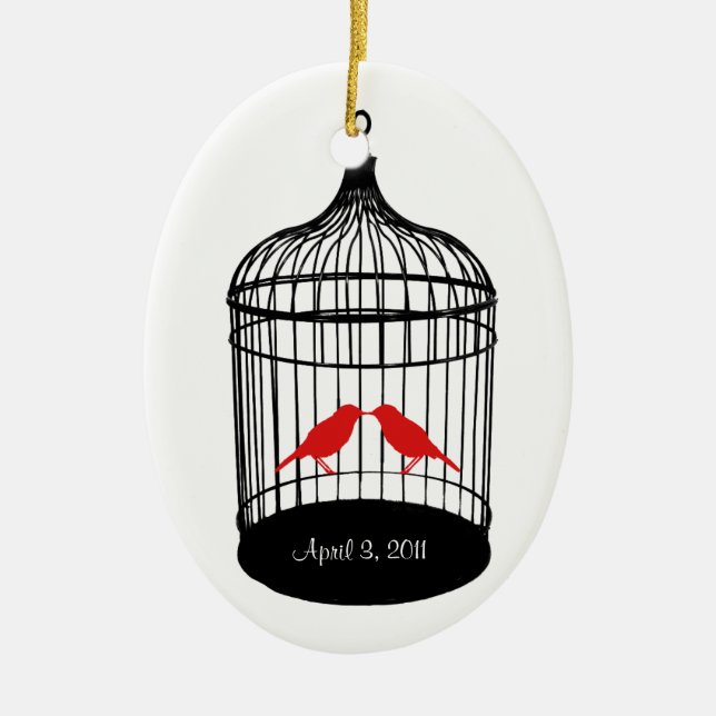 Love bird's first Christmas Together Ornament (Front)