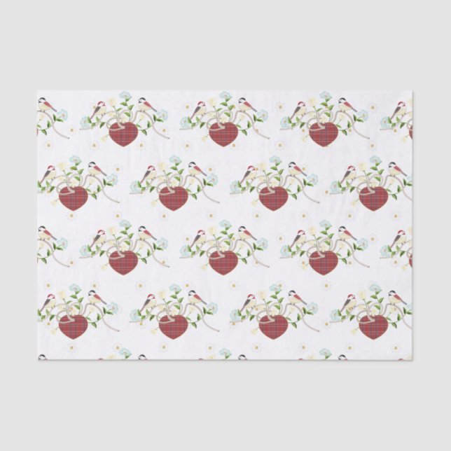 Love Birds Floral Tissue Paper (Front)