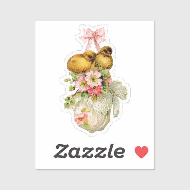 love birds Flower Vintage Easter Card art Classic  (Sheet)