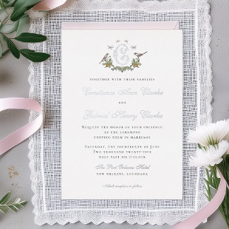 Love Birds Foil Wedding Invitation