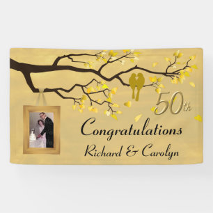 Love Birds Golden Anniversary Banner