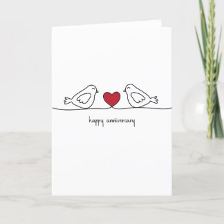 Love Birds Happy Anniversary Card