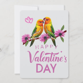 Love Birds Happy valentines day Holiday Card