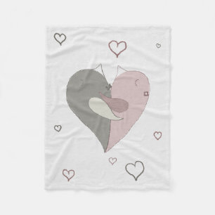 Love Birds Heart Fleece Blanket