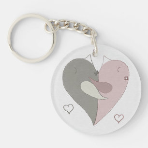 Love Birds Heart Key Ring