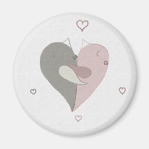 Love Birds Heart Magnet