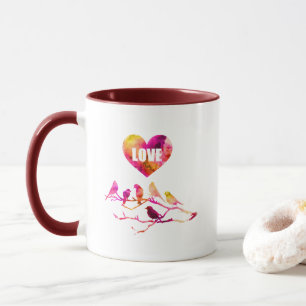 Love Birds Heart Mug