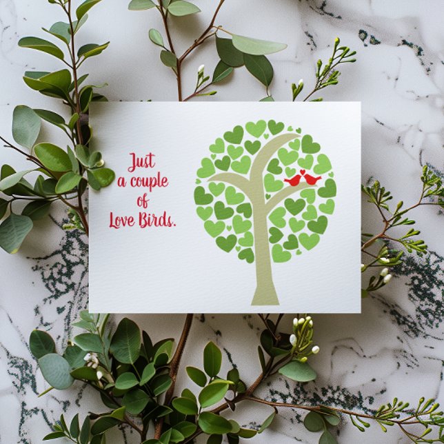 Love Birds Heart Tree Custom Anniversary Valentine Card (Creator Uploaded)