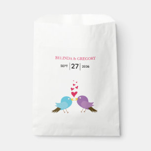 Love Birds & Hearts Wedding Favour Bag
