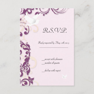 Love Birds in Flight RSVP Card