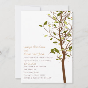 Love Birds in Tree - Rustic Green Invitation