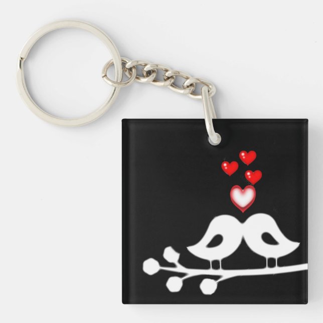 ****LOVE BIRDS**** KEYCHAIN (ROOM TO ADD A NAME) (Front)